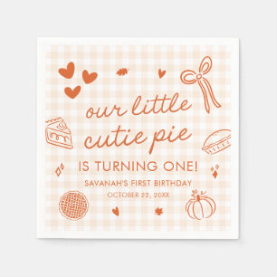 Serviette En Papier Anniversaire d'un an de notre petit chou à la main