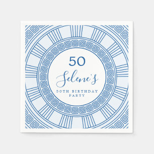Serviette En Papier Anniversaire élégant grec ou romain avec des coule