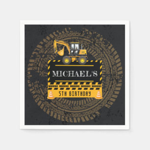 Serviette En Papier Anniversaire en construction Personnalisé