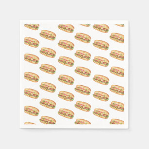 Serviette En Papier Anniversaire Enfants Hot Dog Aquarelle