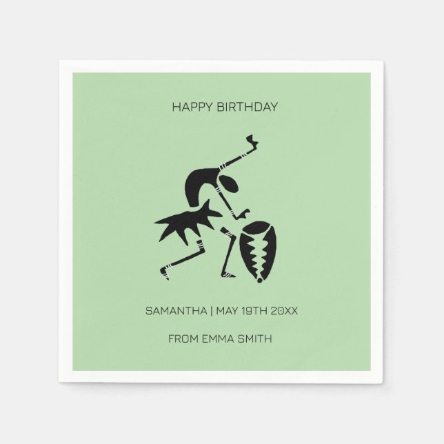 Serviette En Papier Anniversaire, Fantastique Silhouette Célébration D (Devant)