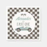 Anniversaire Fast One voiture de course bleue