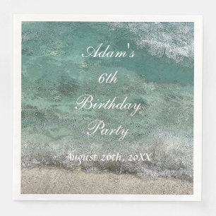 Serviette En Papier Anniversaire Fête Eau Art Abstrait Nom personnalis