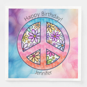 Serviette En Papier Anniversaire fête Super Hippie Papier Napkin