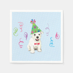 Serviette En Papier Anniversaire fête Westie Napkins