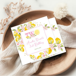 Serviette En Papier Anniversaire Floral Citron