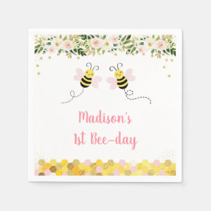 Serviette En Papier Anniversaire floral d'Abee Rose