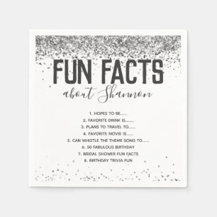 Serviette En Papier Anniversaire Fun Faits Argent Parties scintillant