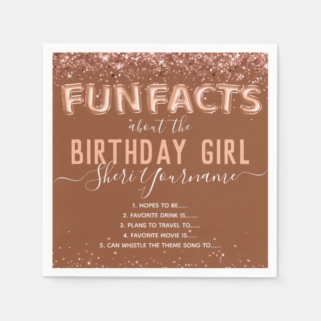 Serviette En Papier Anniversaire Fun Faits Balloon Texte Parties scint (Devant)