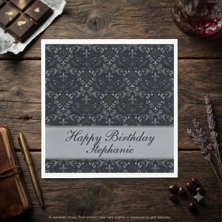 Serviette En Papier Anniversaire Gothique Minuit Victorien Corbeau