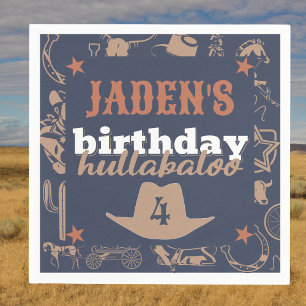 Serviette En Papier "Anniversaire Hullabaloo" Western Cowboy Party