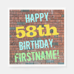 Serviette En Papier Anniversaire inspiré par graffiti de mur de