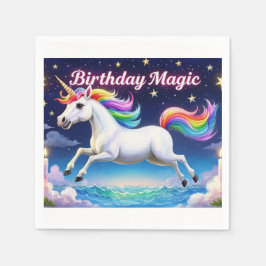 Serviette En Papier Anniversaire Magie poster Whimsical unicorne art d