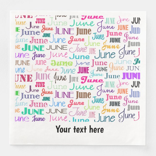 Serviette En Papier Anniversaire mois juin (Devant)