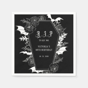 Serviette En Papier Anniversaire Moody RIP 30 ans 40 ans Gothique