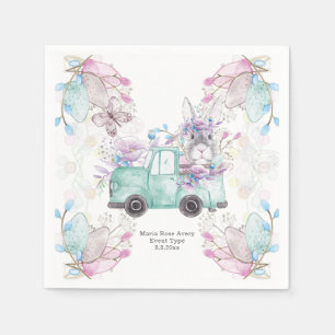 Serviette En Papier Anniversaire Motif personnalisé Camion Bunny