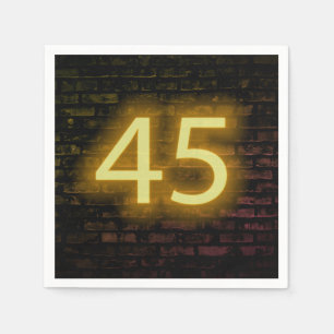 Serviette En Papier Anniversaire Neon 45 Connexion mur en briques