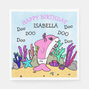 Serviette En Papier Anniversaire personnalisé de Baby Shark