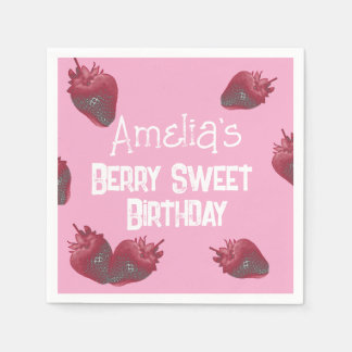 Serviette En Papier Anniversaire personnalisé de fraises