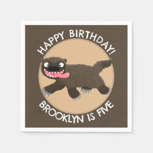 Serviette En Papier Anniversaire personnalisé de loup affamé