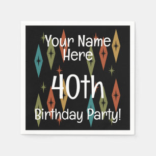 Serviette En Papier Anniversaire personnalisé du Moyen-siècle