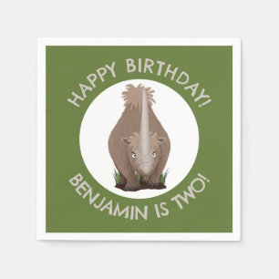 Serviette En Papier anniversaire personnalisé élasmaternité rhinocéros