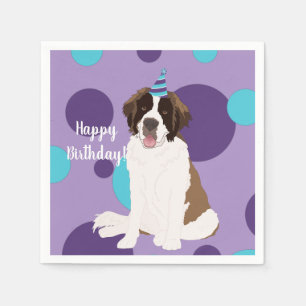 Serviette En Papier Anniversaire personnalisé Saint Bernard