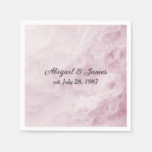 Serviette En Papier Anniversaire Pink Swirl Abstrait