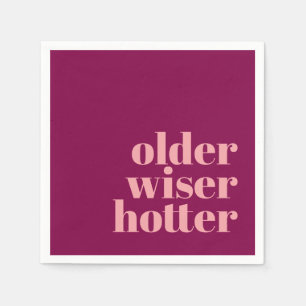 Serviette En Papier Anniversaire plus sage Hotter Bold violet rose