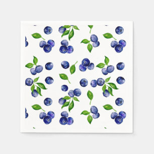 Serviette En Papier Anniversaire Premier avec Bleuet Aquarelle