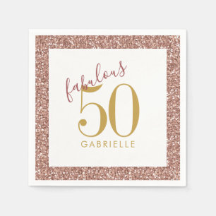 Serviette En Papier Anniversaire Rose Gold Parties scintillant Fabriqu