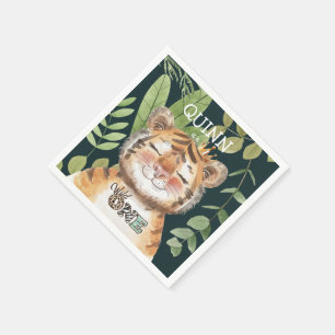 Serviette En Papier Anniversaire sauvage Safari d'animaux de la jungle