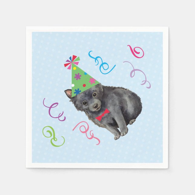 Serviette En Papier Anniversaire Schipperke (Devant)
