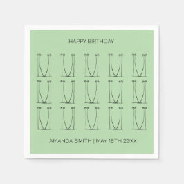 Serviette En Papier Anniversaire, Silhouette Personnalisée Cocotiers