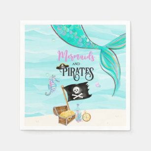 Serviette En Papier Anniversaire Sirènes et Pirates