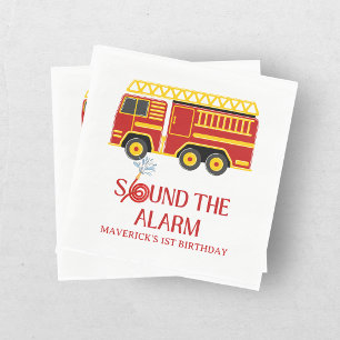 Serviette En Papier Anniversaire Sonnez L'alarme Pompiers