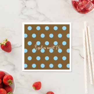 Serviette En Papier Anniversaire Sweet 16 à pois - Fête d'anniversaire