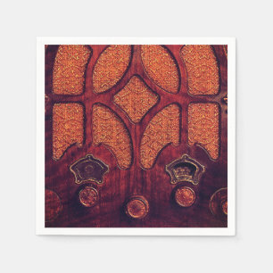 Serviette En Papier Antique radio bois élégant art déco cathédrale