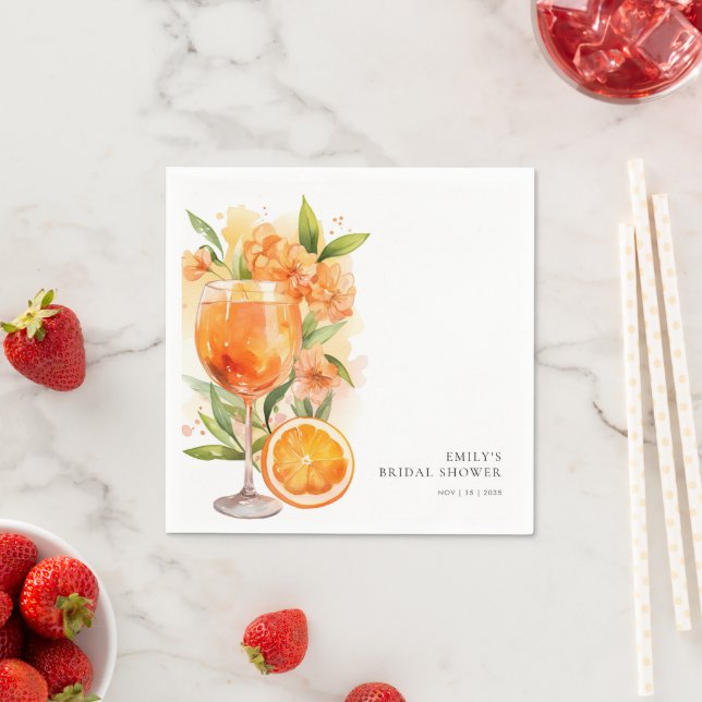 Serviette En Papier Aperol Spritz Baby Shower de Mariée (En situation)