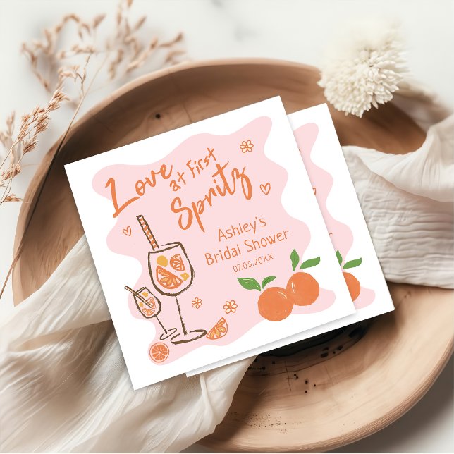 Serviette En Papier Aperol Spritz Fête des mariées Napkin (Créateur téléchargé)