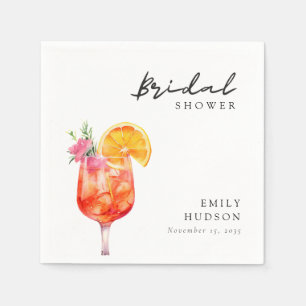 Serviette En Papier Aperol Spritz Floral Bridal Shower