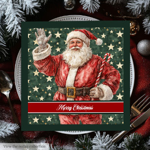 Serviette En Papier Appartement moderne Santa Claus Aquarelle