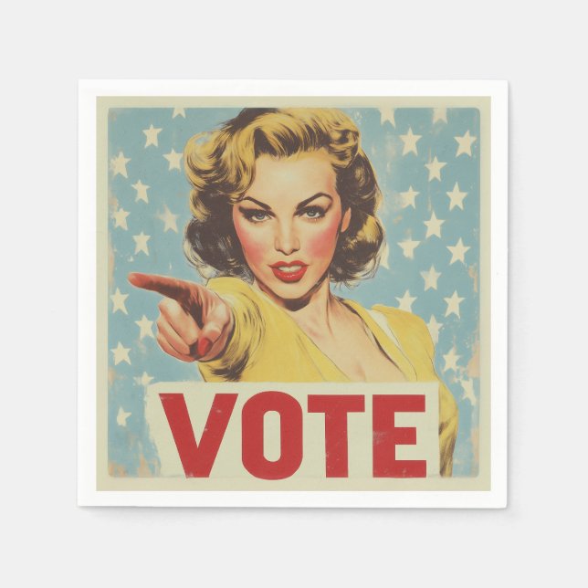 Serviette En Papier Appel à l'action patriotique : Votez ! (Devant)