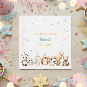 Serviette En Papier Appel à toutes les fêtes d'anniversaire des animau
