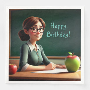 Serviette En Papier Apple pour l'anniversaire de l'enseignant