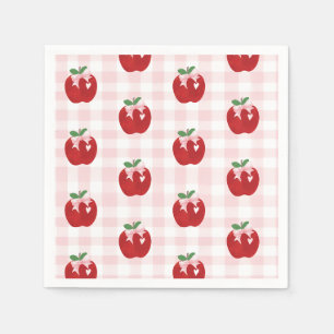 Serviette En Papier Apple Ruban Rose précoce Coquette 1er anniversaire