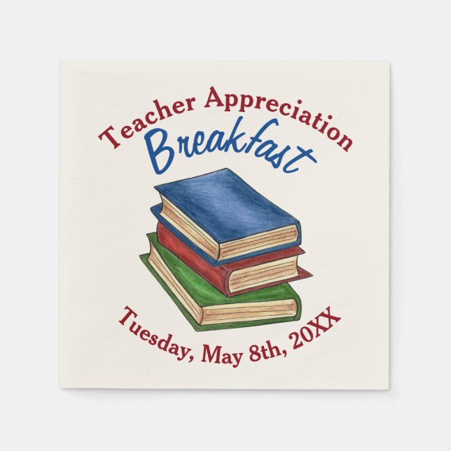 Serviette En Papier Appréciation de l'enseignant Petit déjeuner de ret (Devant)