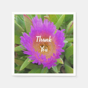 Serviette En Papier Appréciation Repas Bright Purple Merci Fleur viole