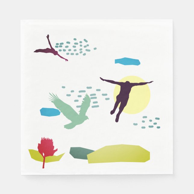 Serviette En Papier Apprendre à voler (Devant)