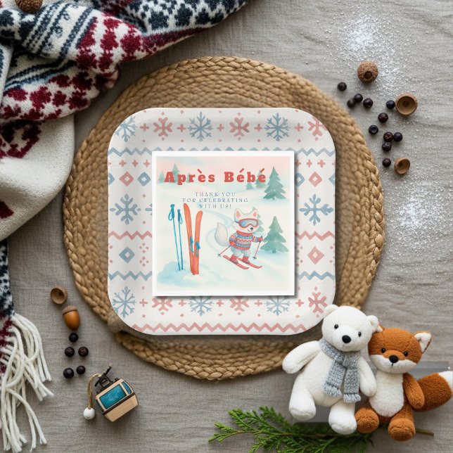 Serviette En Papier Après Bébé ski Arctic Fox (Après Bébé ski Arctic Fox Napkins)